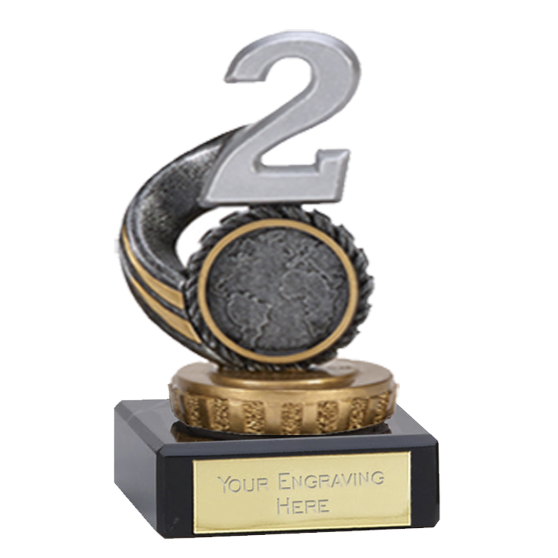 SECOND PRIZE TROPHY GOLD NUMBER 2 AWARD FREE ENGRAVING P522.01 B99 