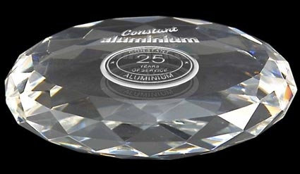 WhiteFire Optical Crystal - Round Paperweight