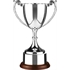 Great Value Endurance Nickel Plated Cup on Wooden Base with Nickel Plated Plinthbands