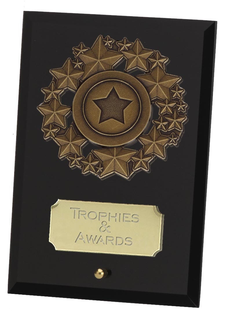 Crest Black Jade Glass Trophy