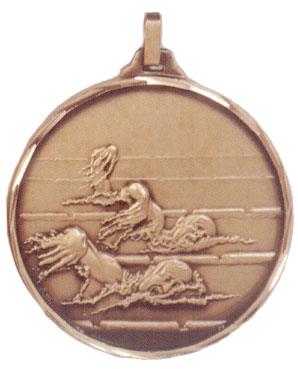 Faceted Swimming Medal - Lanes