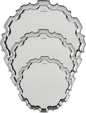 Hallmarked Sterling Silver Tray - Round Chippendale