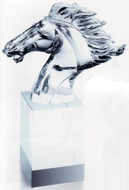 Hand Sculptured Crystal Designer Faming Horse