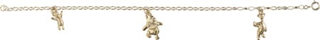 Child's 9ct Gold Charm Bracelet - Winnie The Pooh