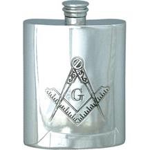 Masonic Hip Flask with 'G' - 6oz