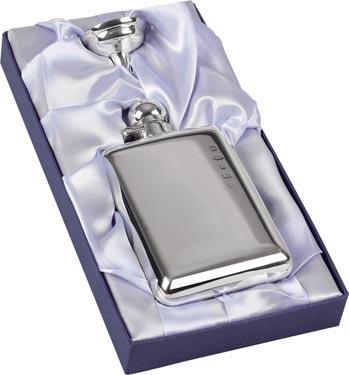 Hallmarked Silver Hip Flask with Captive Top
