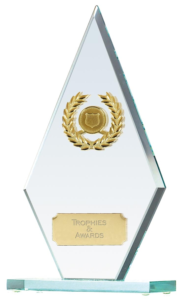 JC005AAQ Jade Glass Peak Pointer Award Trophy