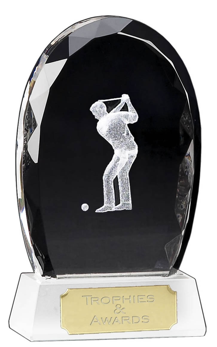 OK010B Optical Crystal Golf Trophy Award