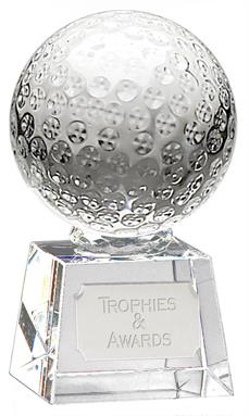OK009C Optical Crystal Golf Ball Trophy Award