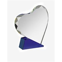 GLC011C Blue and Clear Crystal Heart Award