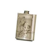 Finely Designed Pewter Drinking Flask - Football
