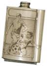 Finely Designed Pewter Drinking Flask - Football