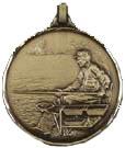 Finely Detailed Faceted Medal - Scenic Fishing