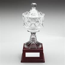 JR17-WGC1 Clear Glass Cup On Wood Base Trophy 