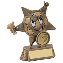 JR1-RF601 Bronze/Gold Resin Football 'Comic Star' Figure Trophy 