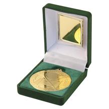 JR37-TY63A Green Velvet Box+Gold Hurling Medal Trophy 
