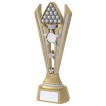 JR5-RF725 Gold/Silver Resin Pool/Snooker Tri Star Trophy 