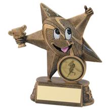 JR4-RF604 Bronze/Gold Resin Rugby 'Comic Star' Figure Trophy 