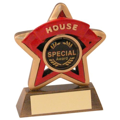 JR44-RF400R Bronze/Gold/Red House Mini Star Trophy (1In Centre)