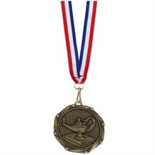 QUIZ WINNER MEDALS SET OF 5-50MM METAL WITH RIBBONS AND CERTIFICATES 