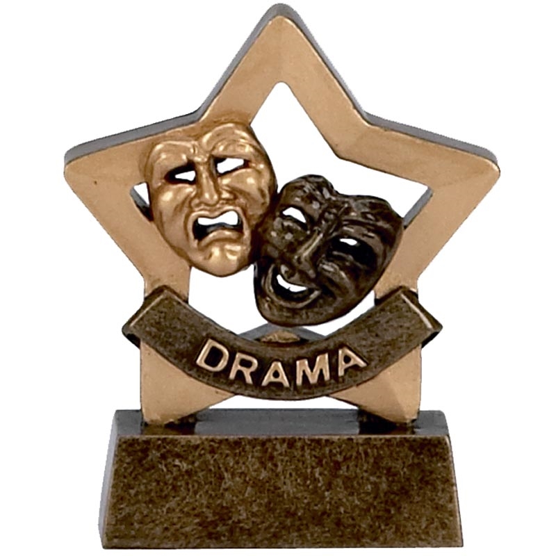 Drama Mini Star Trophy Award 10 cm  with FREE Engraving up to 30 letters 