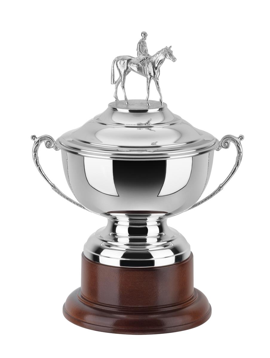 12.5 inch Horse Trophy Silver Plated HJL805