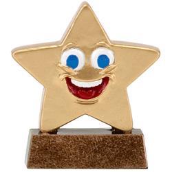 Gold Happy Face Mini Star Trophy A1626