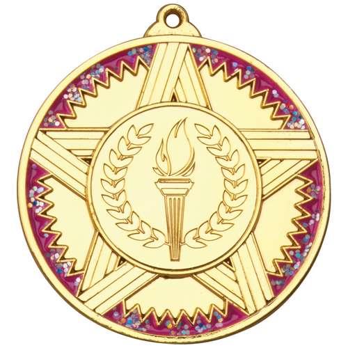 M56G Pink Glitter Star Medal