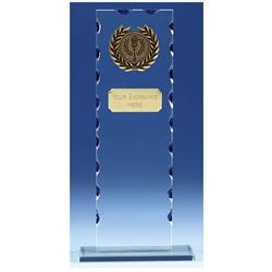 KB011AT scalloped edge jade glass award
