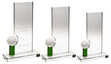 JB5003B Glass Golf Tee Trophy