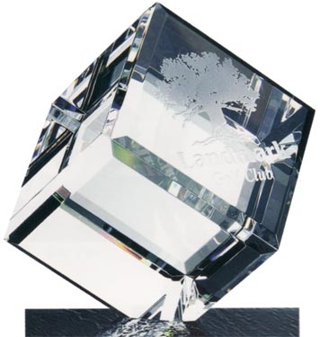Optical Crystal Bevelled Diamond Cube