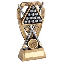 Snooker/Pool Player Cueing over Triangle Trophy Award FREE Engraving 3 Sizes 