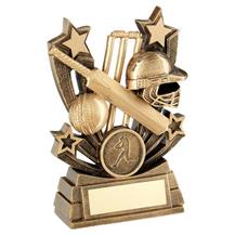CRICKET TROPHY 2 SIZES FREE ENGRAVING A1624 HEAVY RESIN CONSTRUCTION 