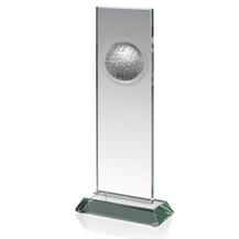 Oblong Glass Column with Golf Ball Inset - Available in 3 sizes
