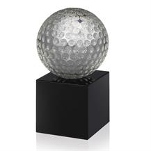 Glass Golf Ball on Black Crystal Base