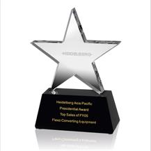 Clear Crystal Star Award on Black Crystal Base - AC87