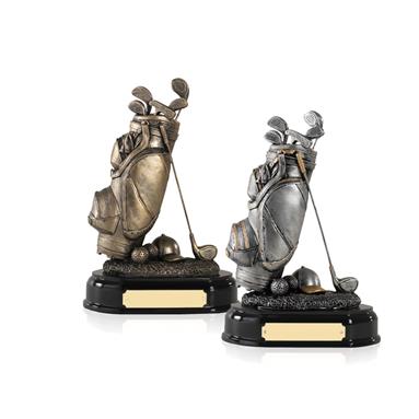 Golf Bag Resin Awards Antique Bronze and Silver - GX007 and GX008