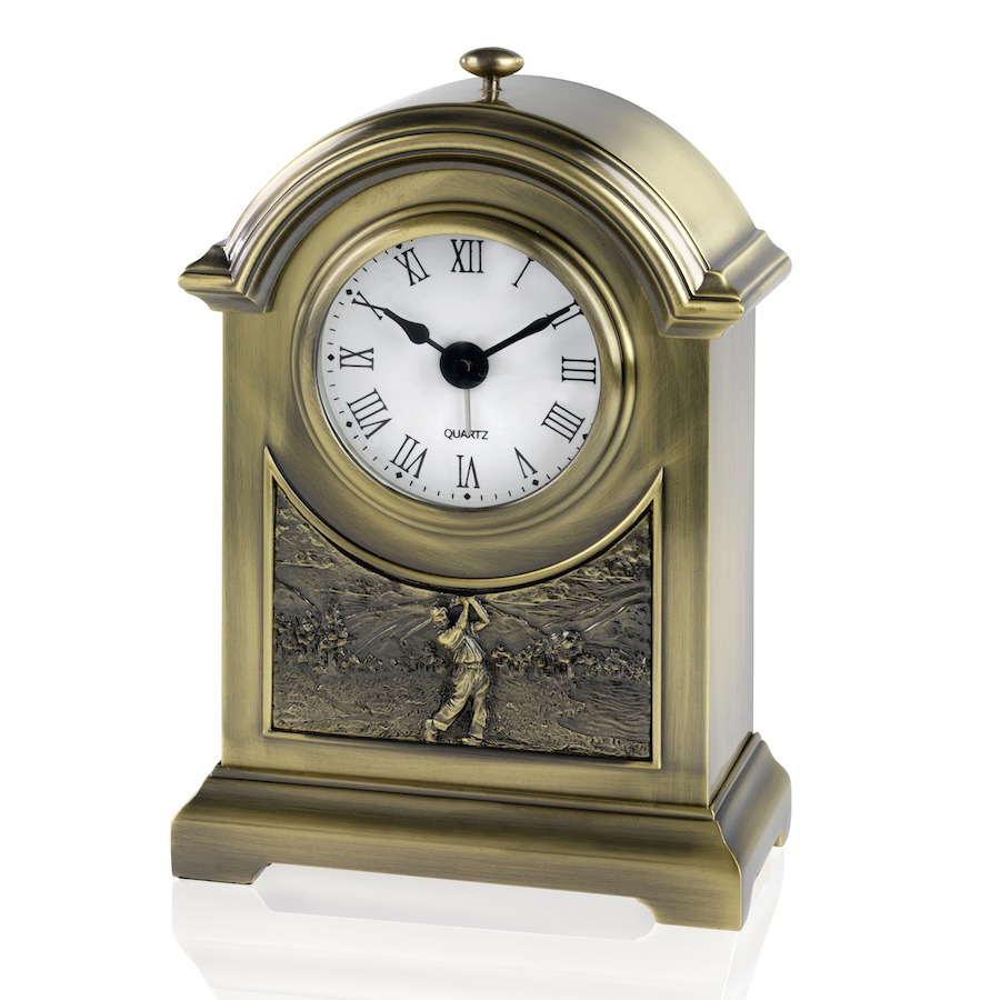 Heavy Metal Antique Brass Finish Arch Clock