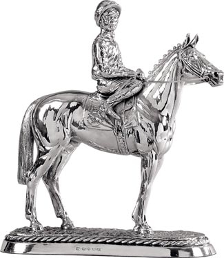 Sterling Silver 'Horse and Jockey' Trophy