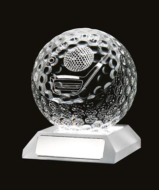 Beautiful Glass Golf 'Longest Drive' Ball Trophy