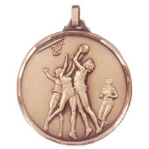 Faceted Women's Basketball Medal