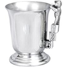 Child's Pewter 'Bell' Tankard - ABC/123 Handle