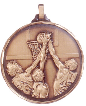 Faceted Basketball Medal - Slam Dunk