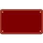 30 x 18cm Polished Brass Sign - Maroon Rectangle thumbnail