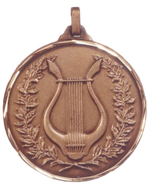 Faceted Music Medal - Harp in Reef