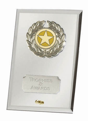 Crest Mirror Silver Jade Glass Award